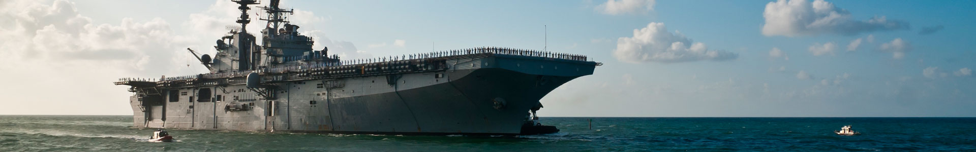 Naval Vessel on Ocean Banner